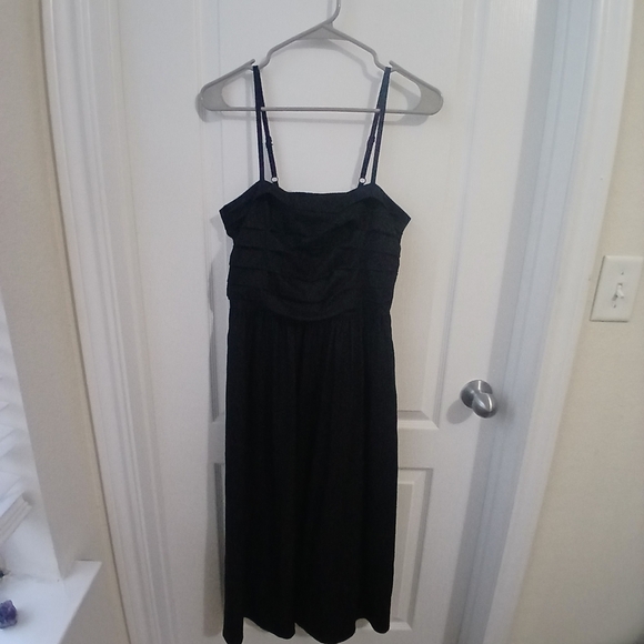 Versona Black Spaghetti Strap Midi Sundress - Picture 1 of 4